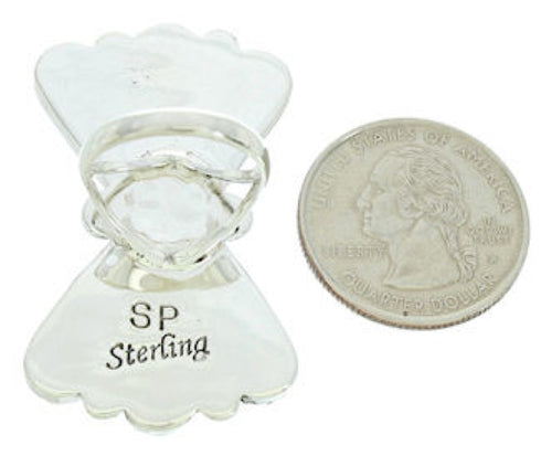 Sterling Silver Turquoise Large Statement Ring Size 5-1/2 BW74445