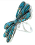 Southwestern Turquoise Silver Large Statement Ring Size 8-1/4 BW74451