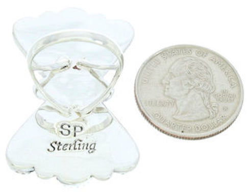 Turquoise Silver Jewelry Large Statement Ring Size 5-1/2 BW74448