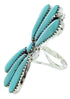 Large Statement Piece Turquoise Jewelry Ring Size 5-1/2 BW74454