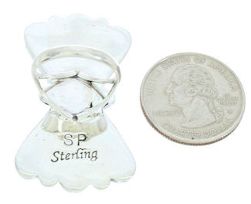 Southwest Silver Turquoise Large Statement Ring Size 6-1/2 BW74457