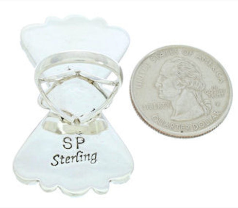 Sterling Silver Large Statement Turquoise Ring Size 6-3/4 BW74466