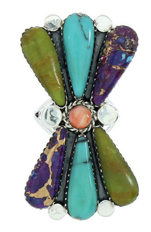 Turquoise Multicolor Large Statement Piece Ring Size 5-1/2 BW74476