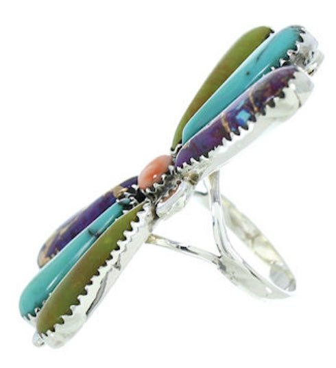 Silver Jewelry Multicolor Large Statement Ring Size 7-1/4 BW74477