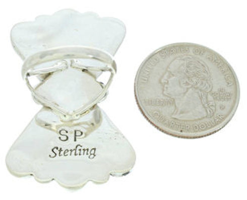 Red Oyster Shell Large Statement Piece Jewelry Ring Size 8-1/2 BW74481