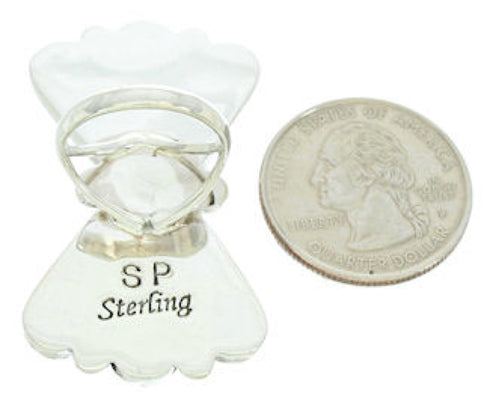 Large Statement Piece Red Oyster Shell Jewelry Ring Size 5-1/4 BW74486