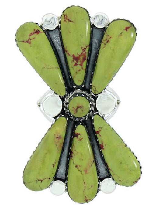 Sterling Silver Turquoise Large Statement Ring Size 8-1/2 BW74491
