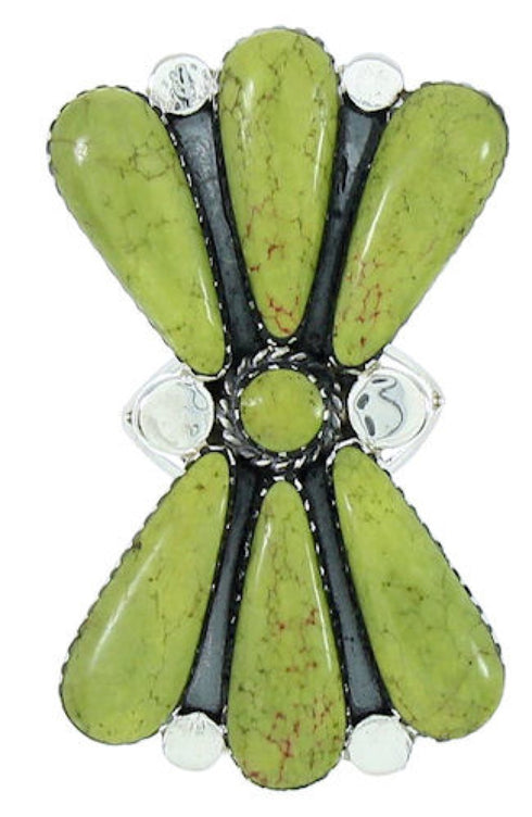 Turquoise Large Statement Piece Silver Ring Size 6-1/4 BW74493