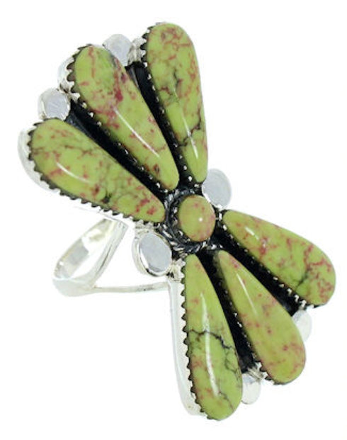 Turquoise Large Statement Piece Jewelry Silver Ring Size 8-1/2 BW74721