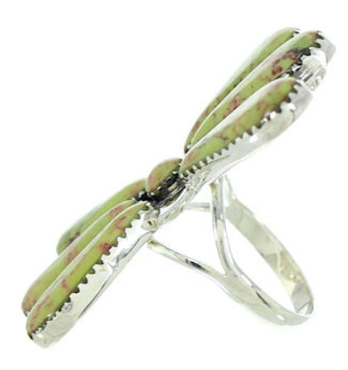 Turquoise Large Statement Piece Jewelry Silver Ring Size 8-1/2 BW74721