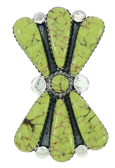 Silver Large Statement Jewelry Turquoise Ring Size 5-1/2 BW74497