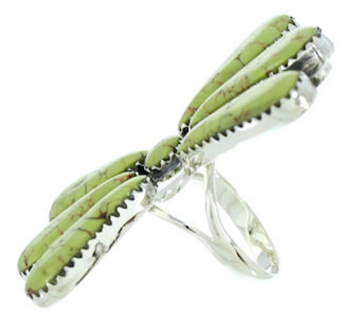 Silver Large Statement Jewelry Turquoise Ring Size 5-1/2 BW74497