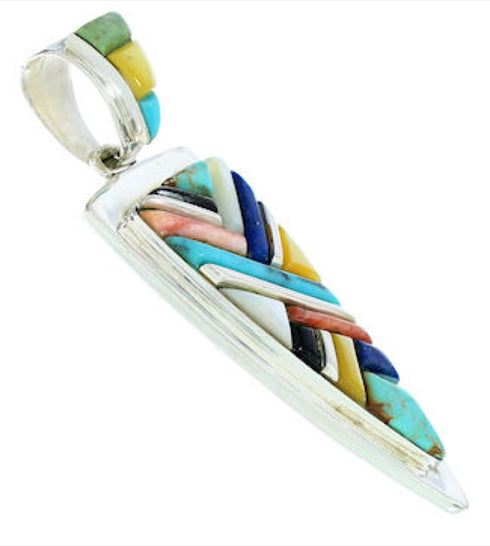 Southwestern Multicolor Sterling Silver Pendant AX23344