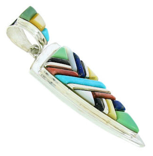 Multicolor Sterling Silver Southwestern Pendant AX23352