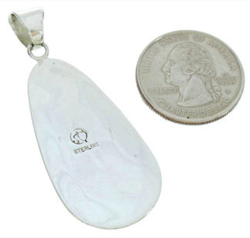 Turquoise Inlay Southwest Sterling Silver Pendant AX23465