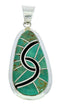 Turquoise Southwest Inlay Sterling Silver Pendant AX23469