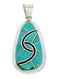 Turquoise Southwestern Sterling Silver Pendant AX23473