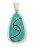 Turquoise Southwestern Sterling Silver Pendant AX23473