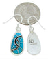 Turquoise Inlay Sterling Silver Hook Dangle Earrings AX23490