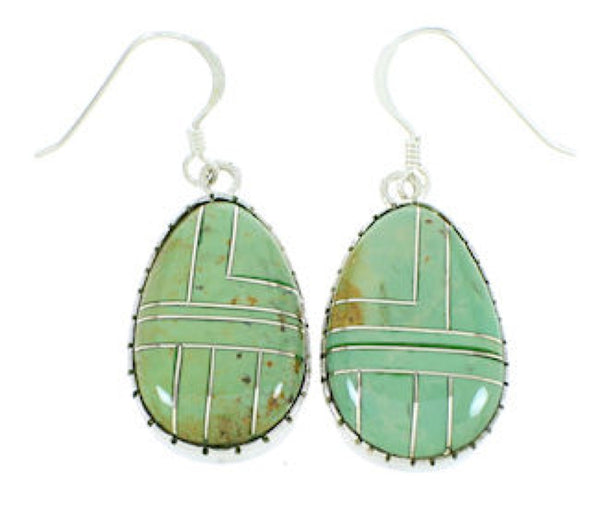 Southwestern Jewelry Turquoise Inlay Hook Dangle Earrings BW74306