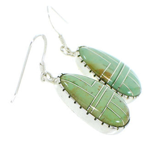 Southwestern Jewelry Turquoise Inlay Hook Dangle Earrings BW74306