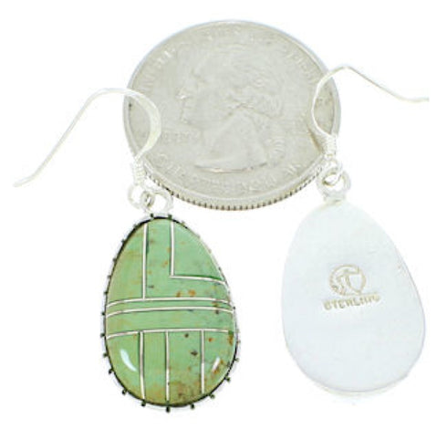 Southwestern Jewelry Turquoise Inlay Hook Dangle Earrings BW74306