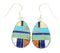 Sterling Silver Multicolor Inlay Jewelry Hook Dangle Earrings BW74321