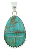 Silver Jewelry Turquoise Inlay Slide Pendant BW74347
