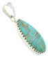 Silver Jewelry Turquoise Inlay Slide Pendant BW74347