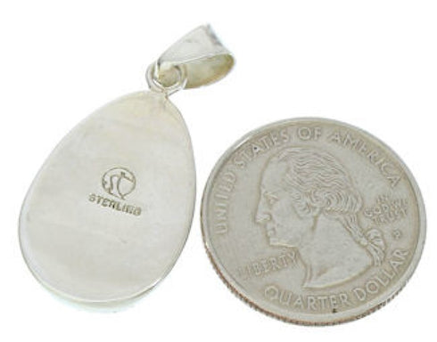 Silver Jewelry Turquoise Inlay Slide Pendant BW74347