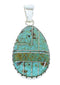 Southwest Sterling Silver Turquoise Inlay Pendant BW74348