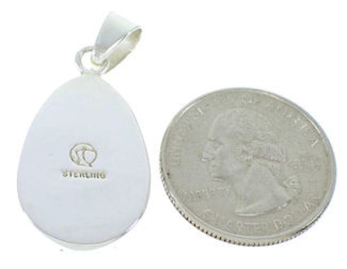 Southwest Sterling Silver Turquoise Inlay Pendant BW74348