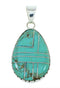 Genuine Sterling Silver Turquoise Inlay Pendant BW74361