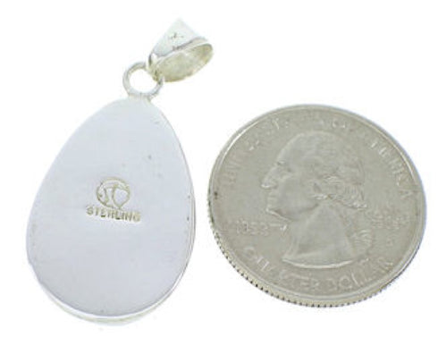 Genuine Sterling Silver Turquoise Inlay Pendant BW74361