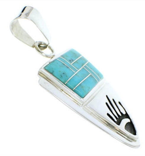 Southwest Hand Turquoise Sterling Silver Jewelry Pendant YS73196