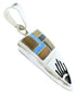 Silver Hand Multicolor Inlay Southwest Pendant YS73206