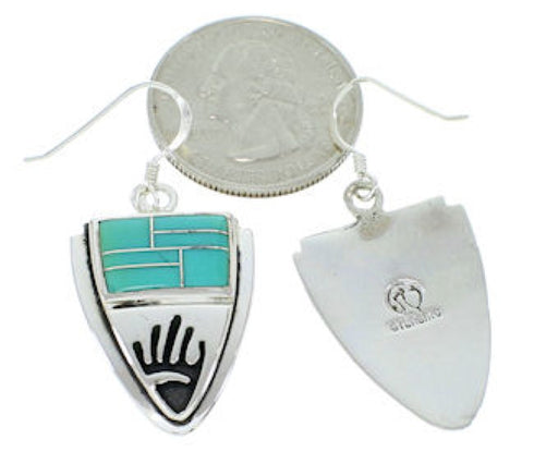 Turquoise Sterling Silver Hand Hook Earrings YS73209