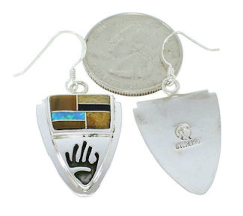 Multicolor Inlay Silver Jewelry Hand Southwest Hook Earrings YS73236