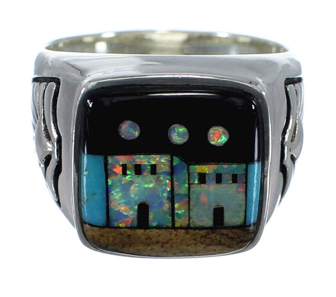 Multicolor Native American Village Design Ring Size 9-1/2 PX42152