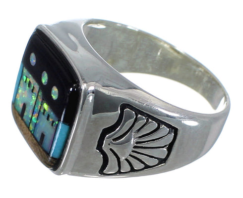 Multicolor Native American Village Design Ring Size 9-1/2 PX42152