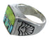 Multicolor Sterling Silver Native American Design Ring Size 12 PX42204