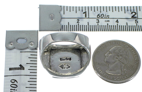 Multicolor Sterling Silver Native American Design Ring Size 12 PX42204