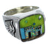 Native American Design Silver Multicolor Ring Size 9-1/2 PX42206