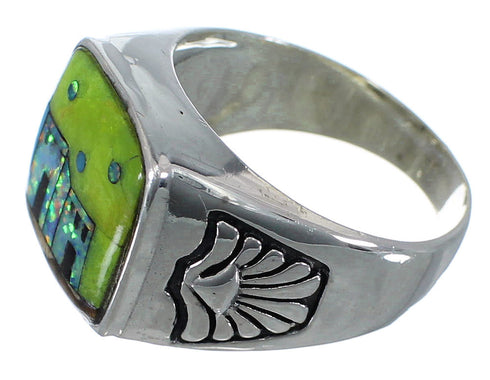 Native American Design Silver Multicolor Ring Size 9-1/2 PX42206