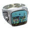 Silver Multicolor Pueblo Design Ring Size 9-1/2 PX42221