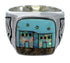 Native American Village Design Silver Multicolor Ring Size 12 PX42230