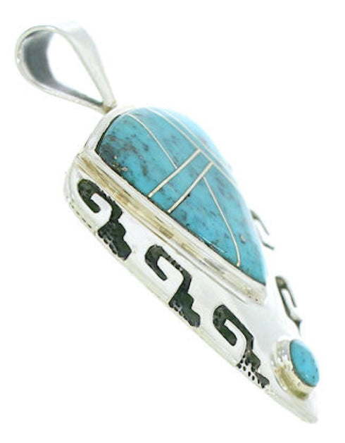 Turquoise Inlay Sterling Silver Pendant GS75867