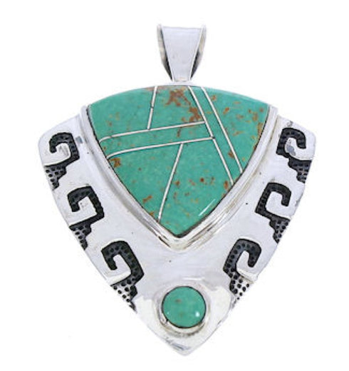 Turquoise Genuine Sterling Silver Jewelry Southwestern Pendant GS75895