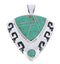 Turquoise Genuine Sterling Silver Jewelry Southwestern Pendant GS75895