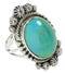 Genuine Sterling Silver Southwest Turquoise Ring Size 5-3/4 WX35419